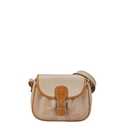 CELINE shoulder bag beige leather women's