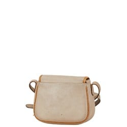 CELINE shoulder bag beige leather women's