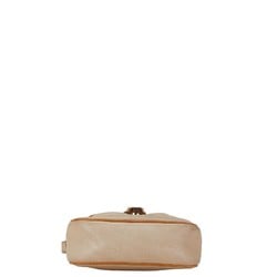 CELINE shoulder bag beige leather women's