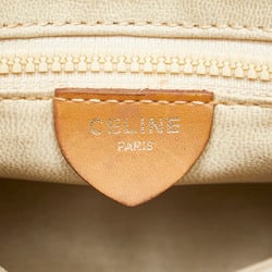 CELINE shoulder bag beige leather women's