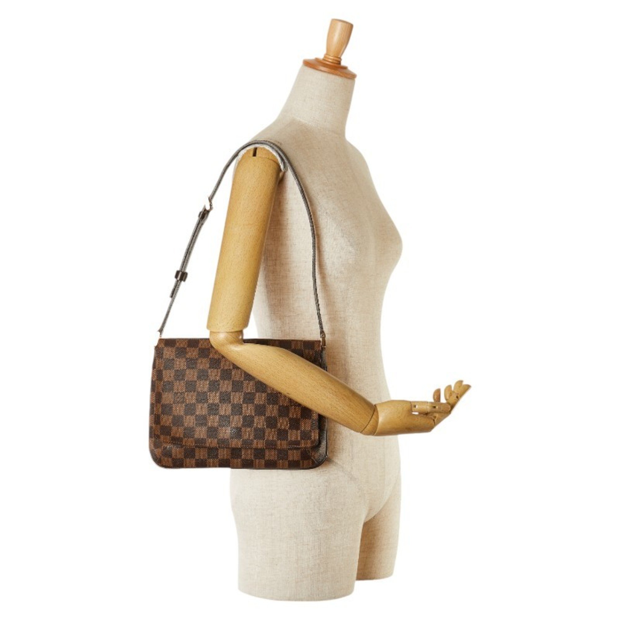 Louis Vuitton Damier Musette Tango Shoulder Bag Handbag N51255 Brown PVC Leather Women's LOUIS VUITTON