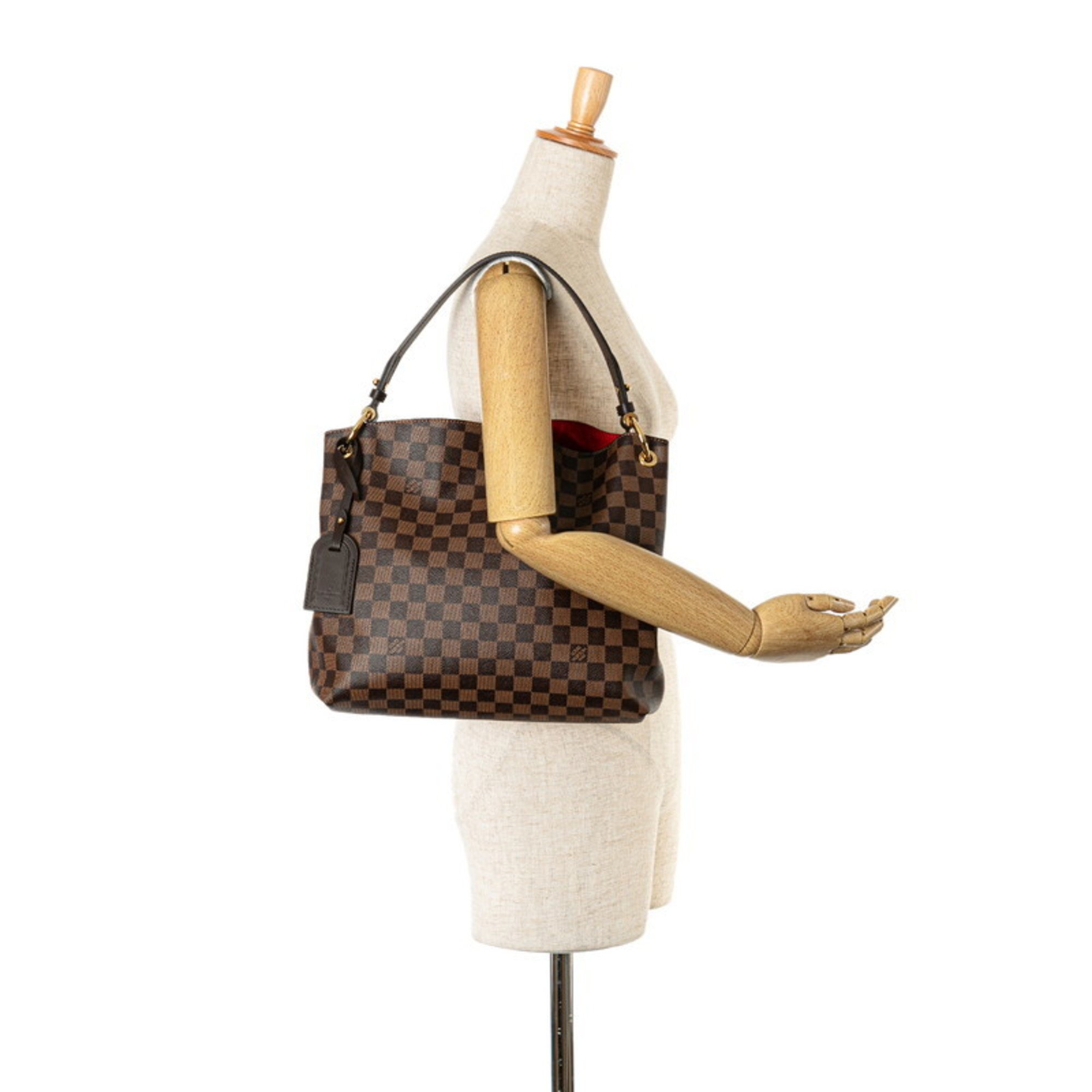 Louis Vuitton Damier Graceful PM Shoulder Bag N44044 Brown PVC Leather Women's LOUIS VUITTON