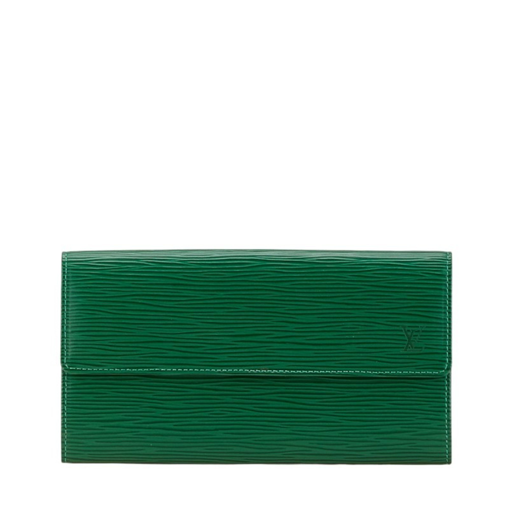 Louis Vuitton Epi Pochette Portemonnay Credit Long Wallet M63574 Green Leather Women's LOUIS VUITTON