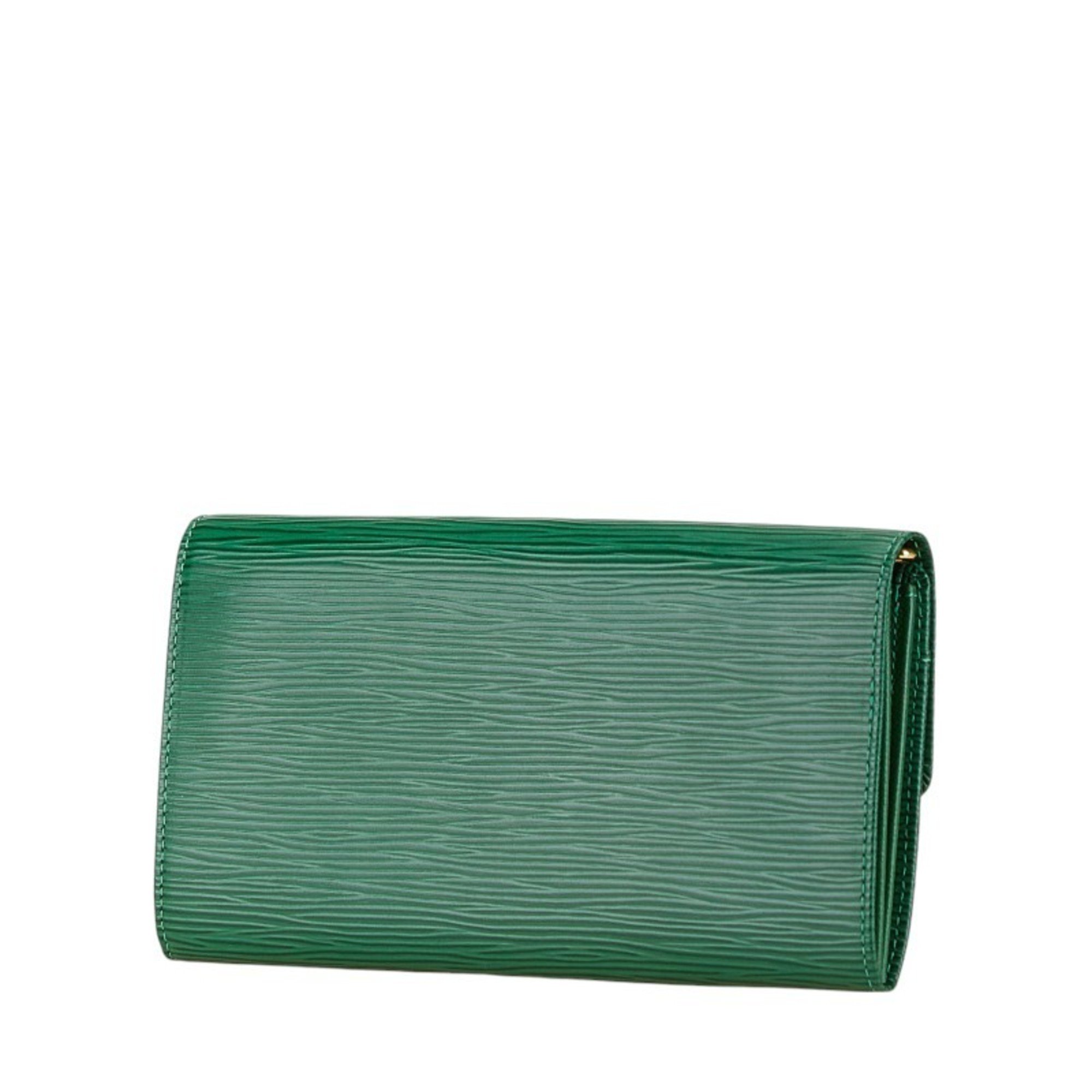 Louis Vuitton Epi Pochette Portemonnay Credit Long Wallet M63574 Green Leather Women's LOUIS VUITTON