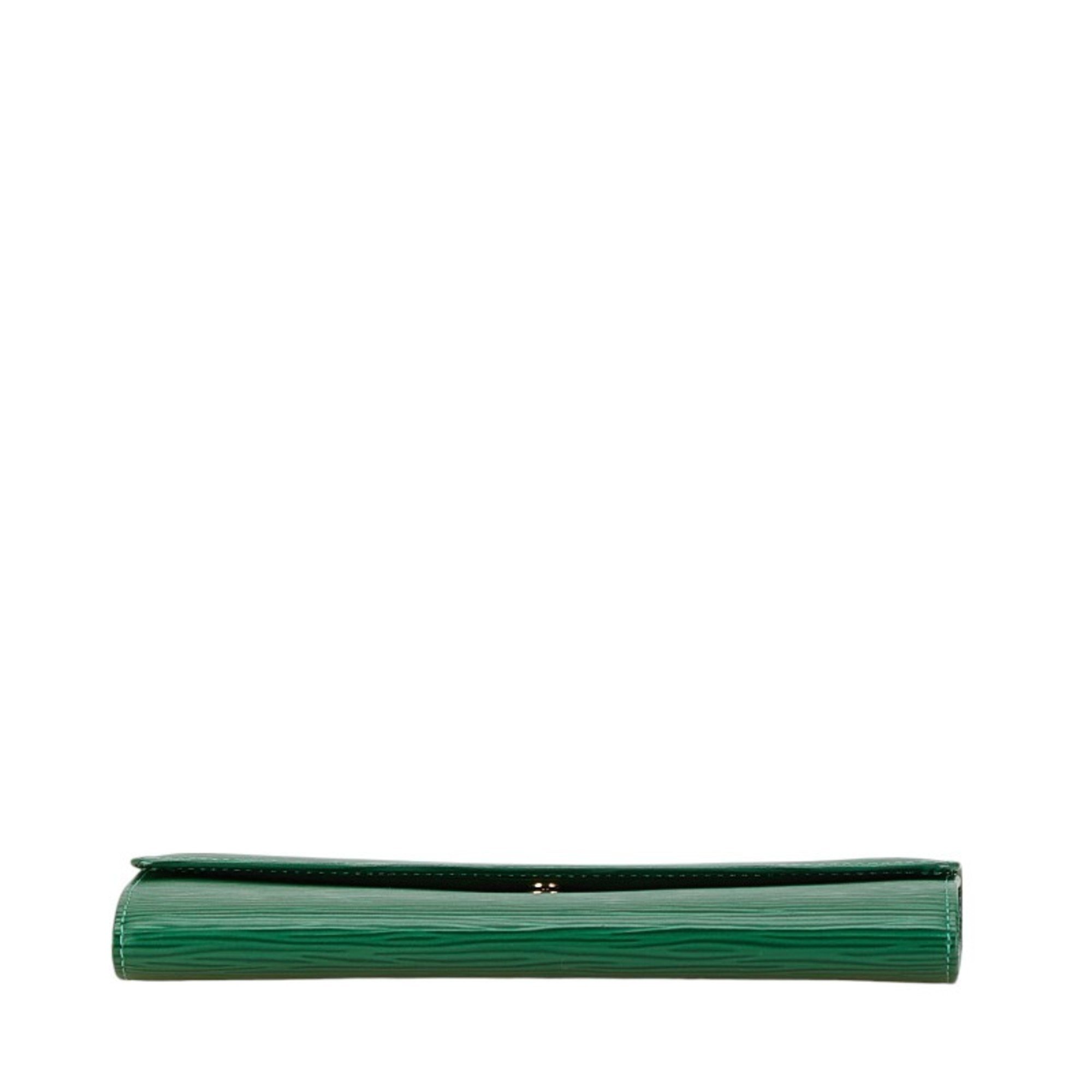 Louis Vuitton Epi Pochette Portemonnay Credit Long Wallet M63574 Green Leather Women's LOUIS VUITTON