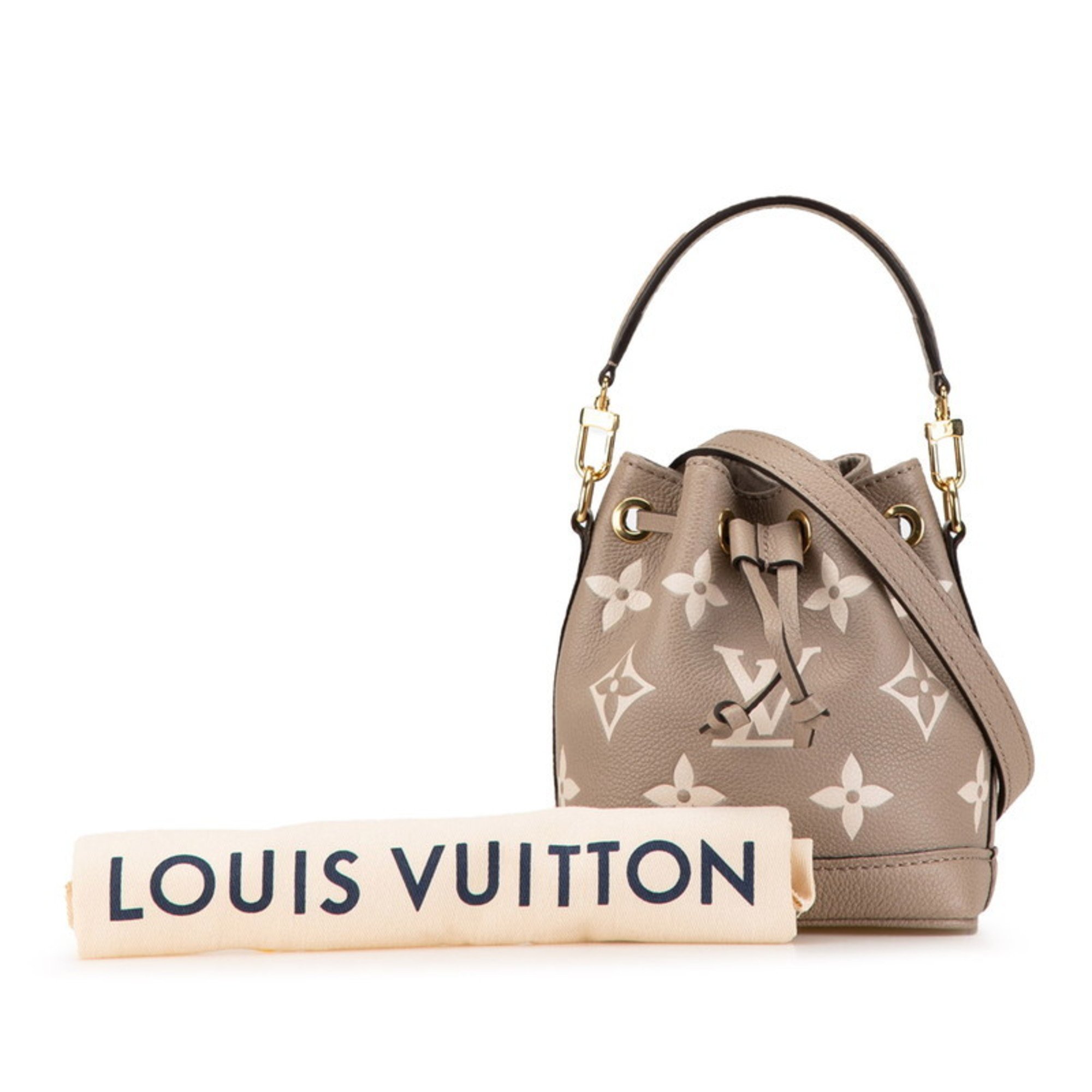 Louis Vuitton Monogram Empreinte Nano Noe Handbag Shoulder Bag M46291 Tourterelle Crème Leather Women's LOUIS VUITTON