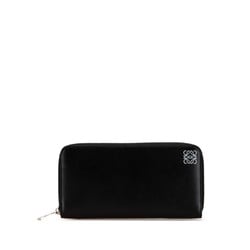 LOEWE Amazona Round Long Wallet Black Leather Women's