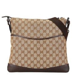 Gucci GG Canvas Shoulder Bag 145857 Beige Brown Leather Women's GUCCI