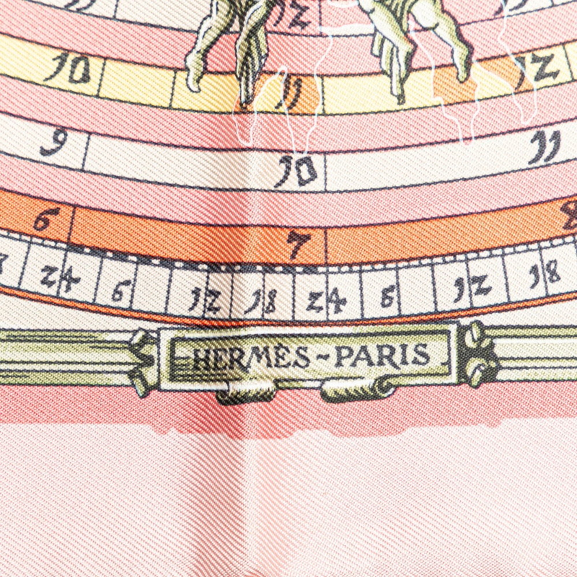 Hermes Carre 45 DIES ET HORE Astrology Sun Scarf Muffler Pink Multicolor Silk Women's HERMES