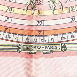 Hermes Carre 45 DIES ET HORE Astrology Sun Scarf Muffler Pink Multicolor Silk Women's HERMES