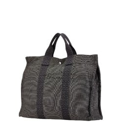 Hermes Air Line Tote Bag Grey Canvas Women's HERMES