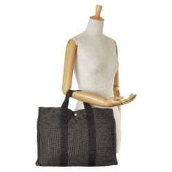 Hermes Air Line Tote Bag Grey Canvas Women's HERMES