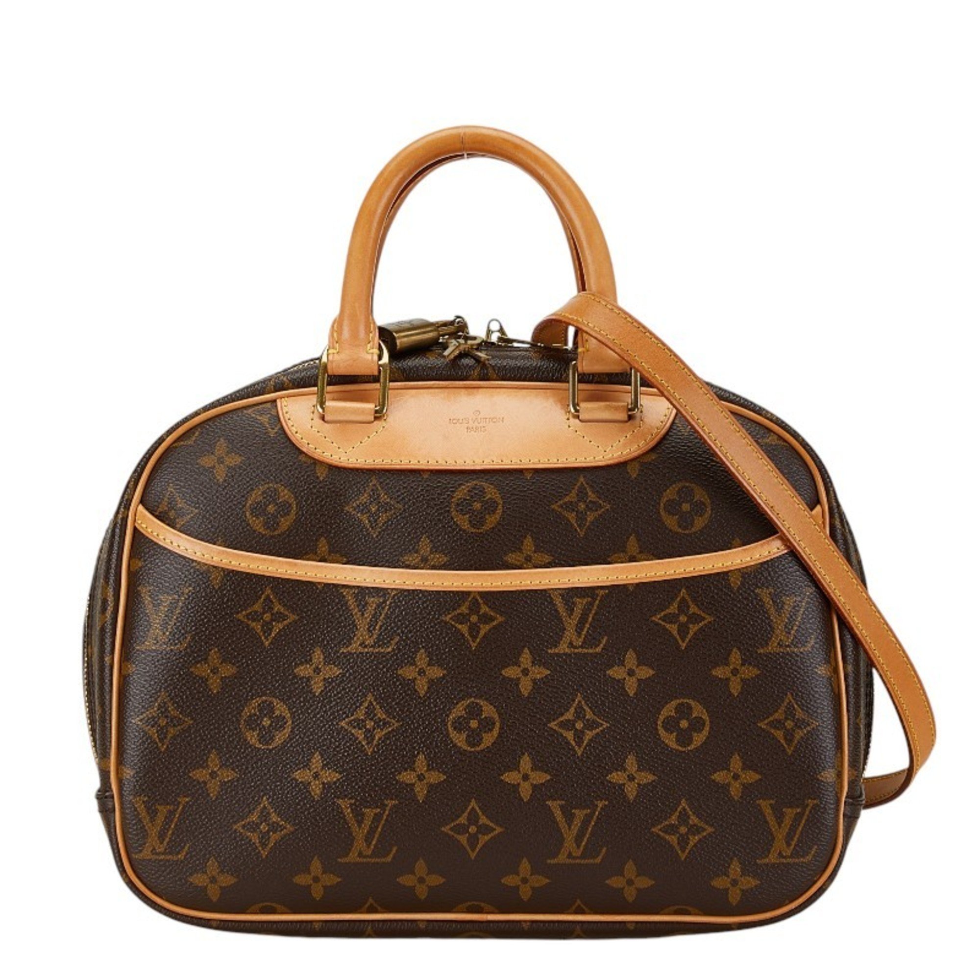 Louis Vuitton Monogram Trouville Handbag Shoulder Bag M42228 Brown PVC Leather Women's LOUIS VUITTON