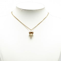 Chanel Coco Mark Mushroom Motif Necklace Gold White Plated Women's CHANEL