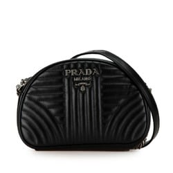 Prada Diagram Quilted Shoulder Bag 1BH147 Black Leather Women's PRADA