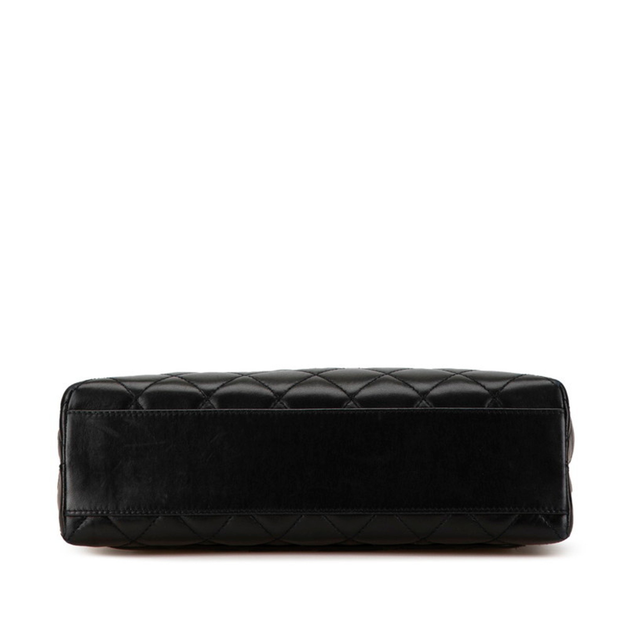 Chanel Matelasse Coco Mark Flap Bag Black Lambskin Women's CHANEL