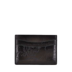 Berluti Bamboo Neo Card Case Black Leather Women's