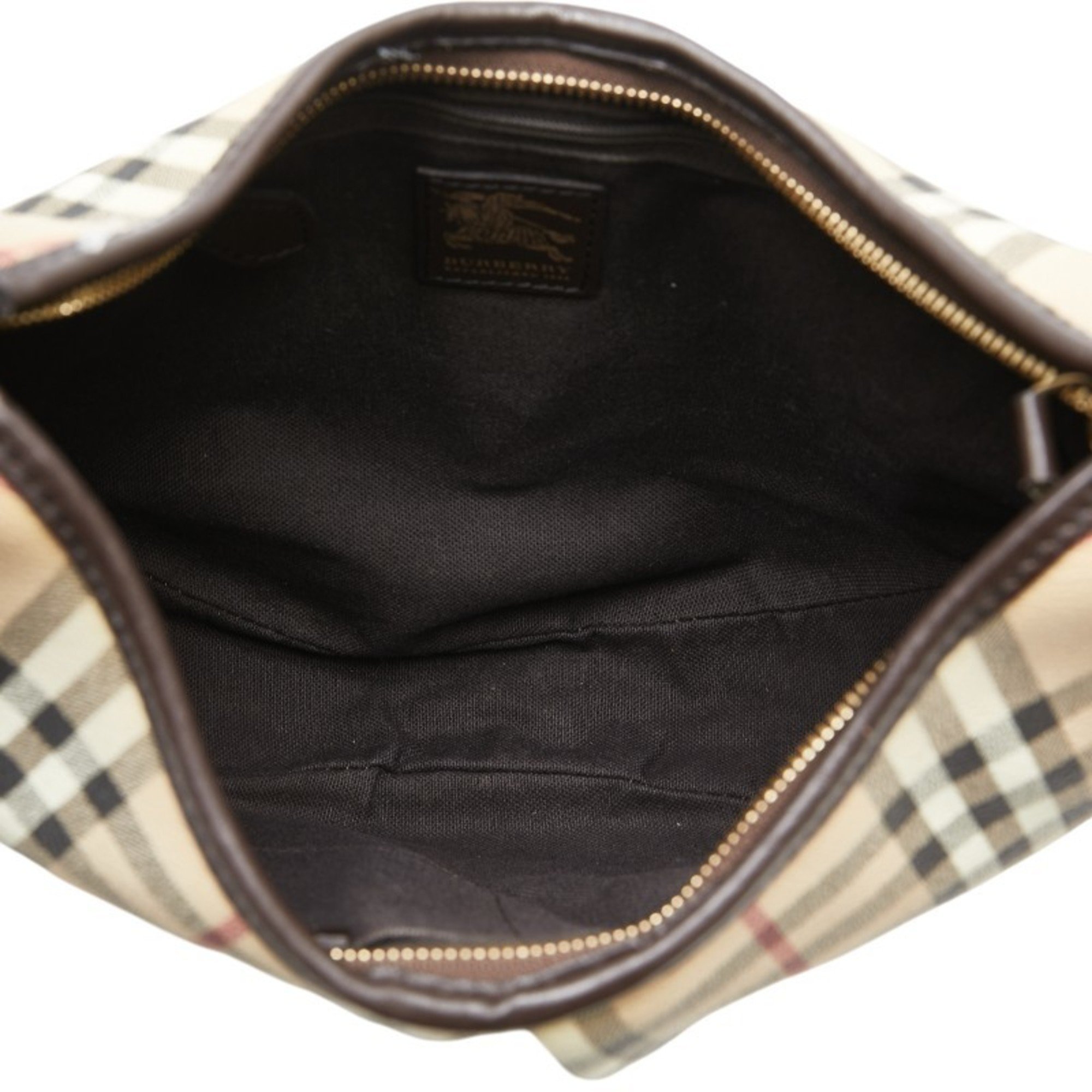 Burberry Nova Check Bag Beige Black PVC Leather Women's BURBERRY