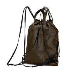 Bottega Veneta Leggero Backpack 567222 Khaki Leather Women's BOTTEGAVENETA