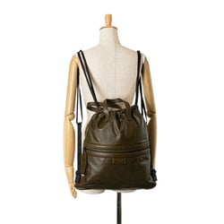 Bottega Veneta Leggero Backpack 567222 Khaki Leather Women's BOTTEGAVENETA