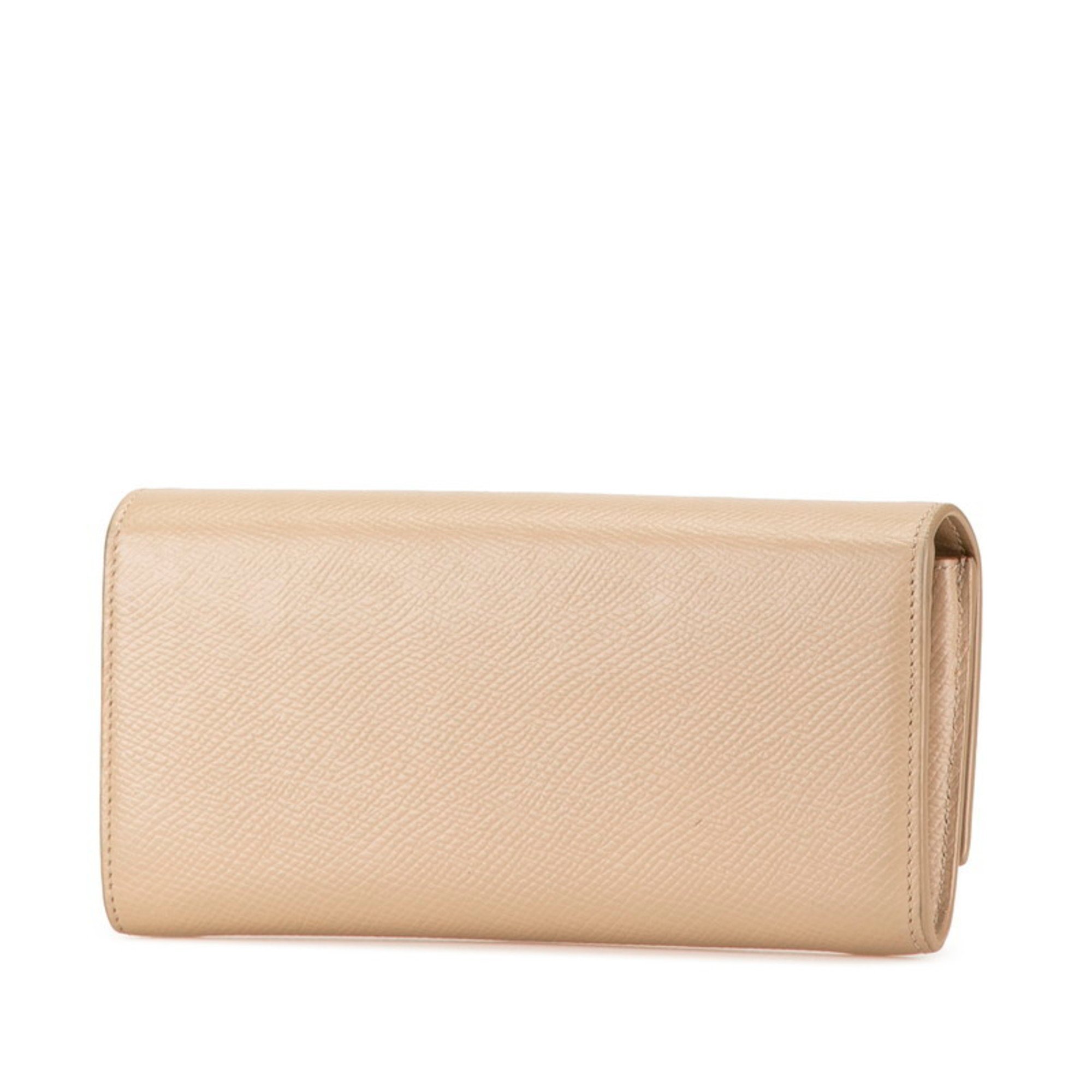 Celine Large Flap Wallet Long 10B563 Beige Leather Women's CELINE