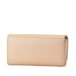 Celine Large Flap Wallet Long 10B563 Beige Leather Women's CELINE