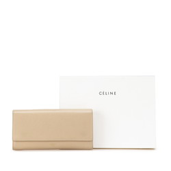 Celine Large Flap Wallet Long 10B563 Beige Leather Women's CELINE