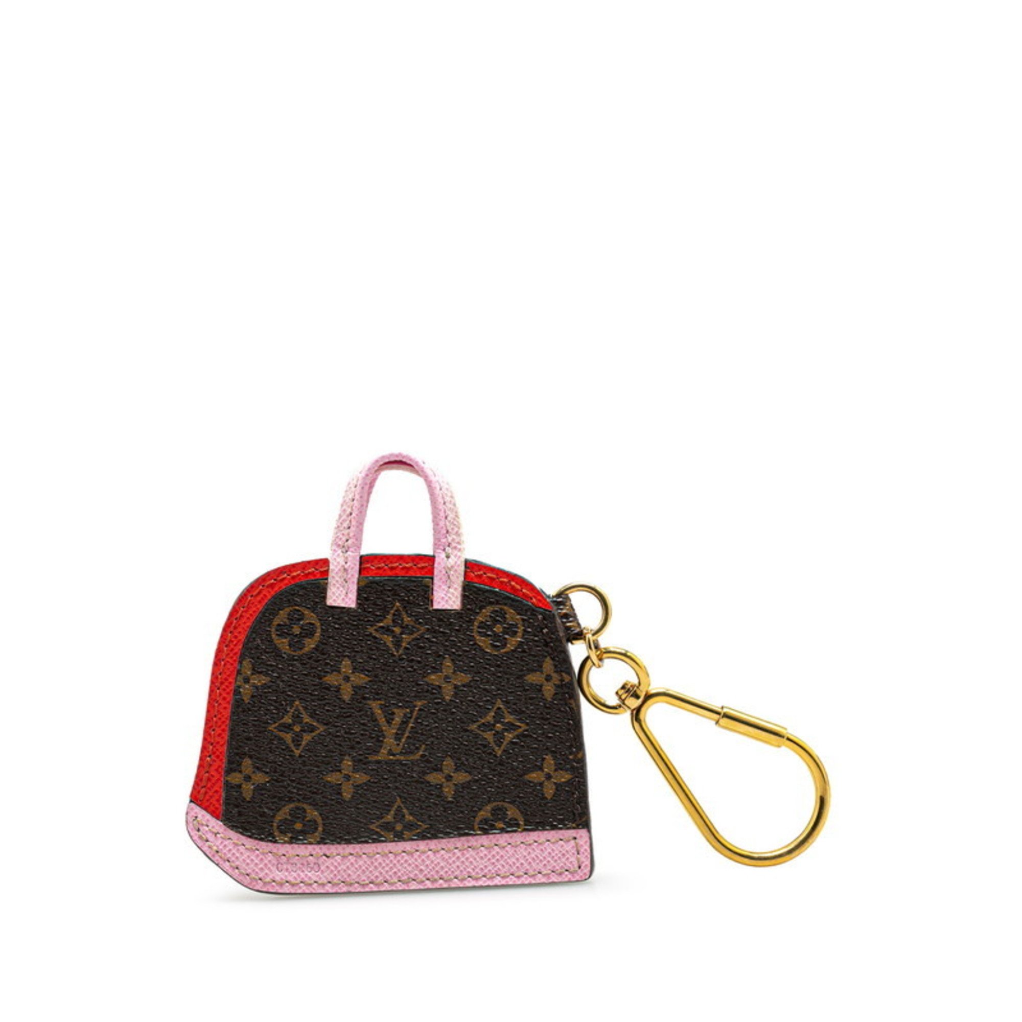 Louis Vuitton Monogram Porto Kuruma BB Bag Charm Keychain M66181 Brown Pink PVC Leather Women's LOUIS VUITTON