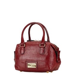 Valentino Bow Handbag Red Leather Women's