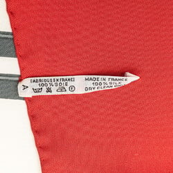 Hermes Carre 90 BRIDES de GALA Ceremonial Bridle Scarf Muffler Red White Multicolor Silk Women's HERMES