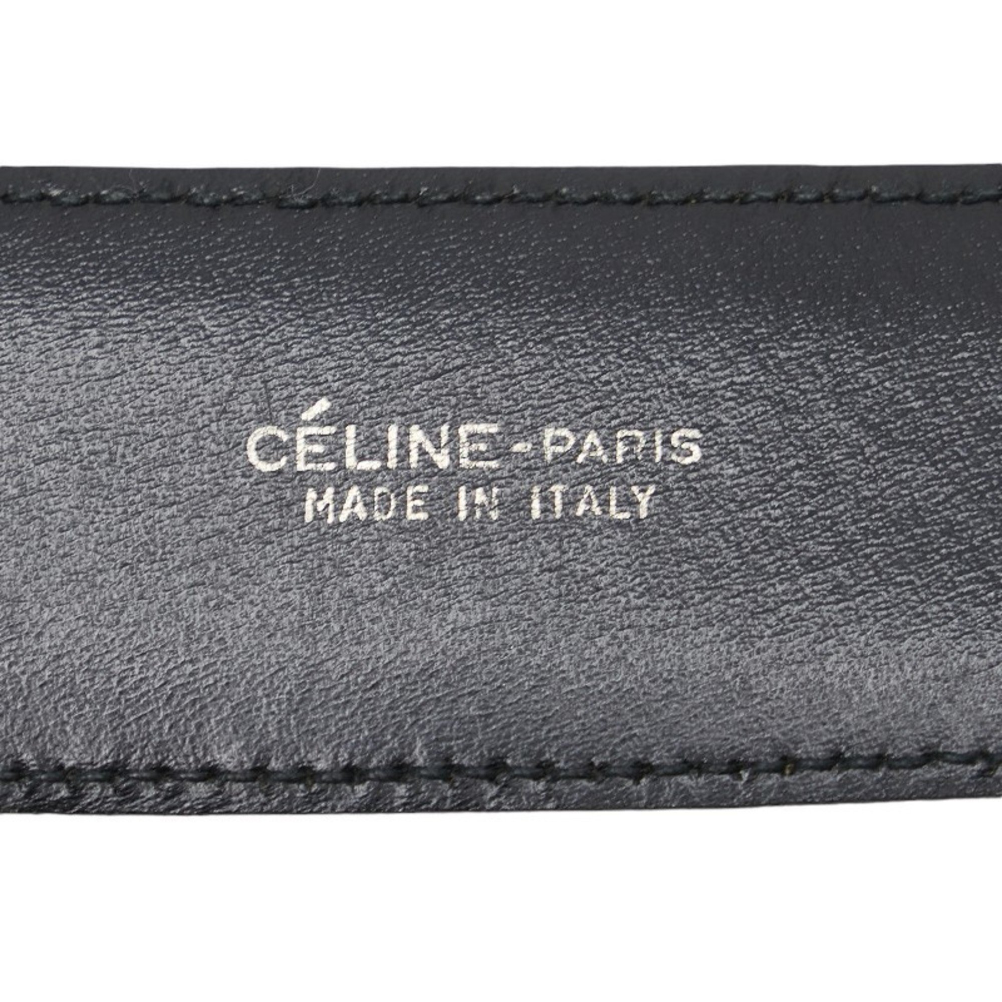 CELINE Carriage Hardware Belt 65 Black Leather Men's