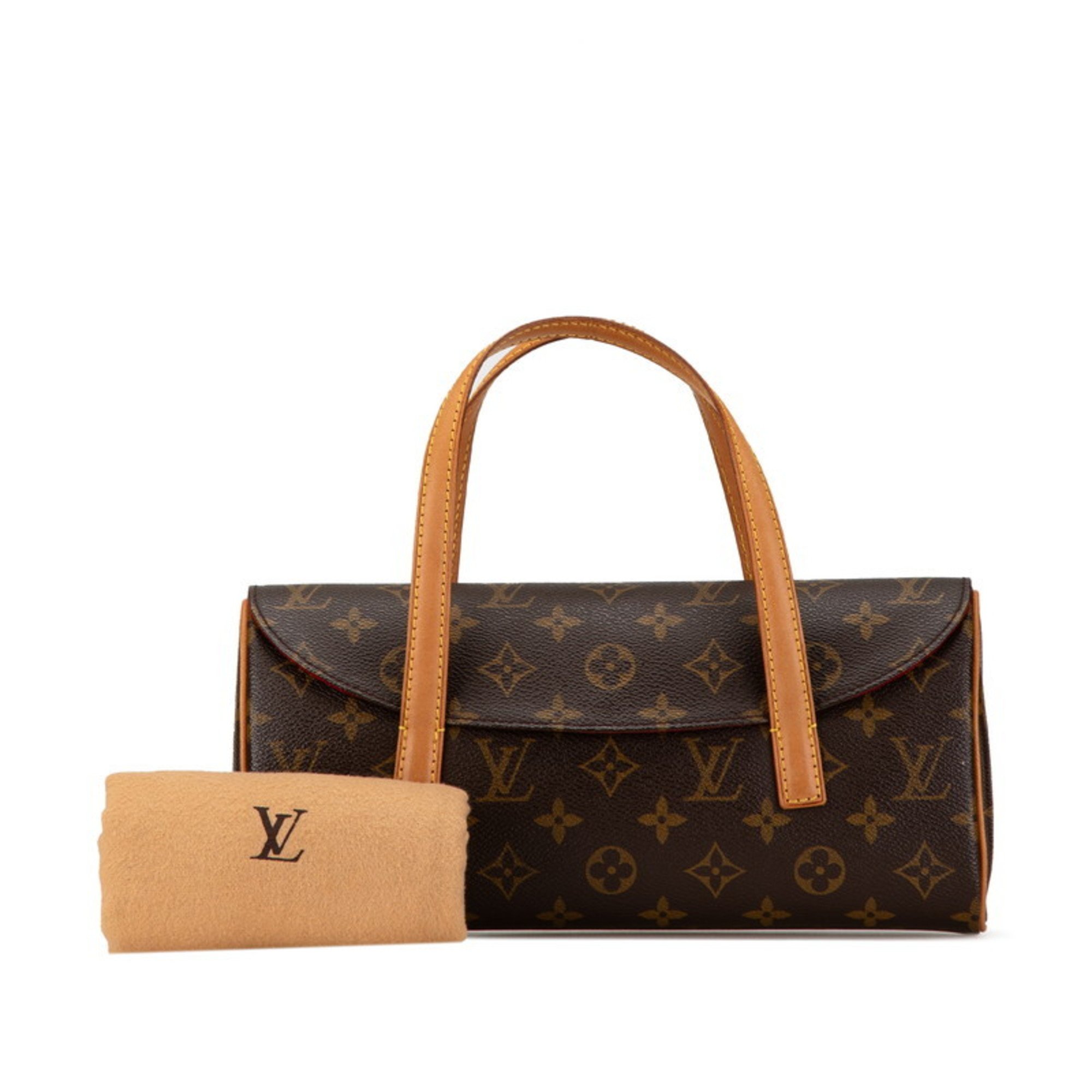 Louis Vuitton Monogram Sonatine Handbag M51902 Brown PVC Leather Women's LOUIS VUITTON