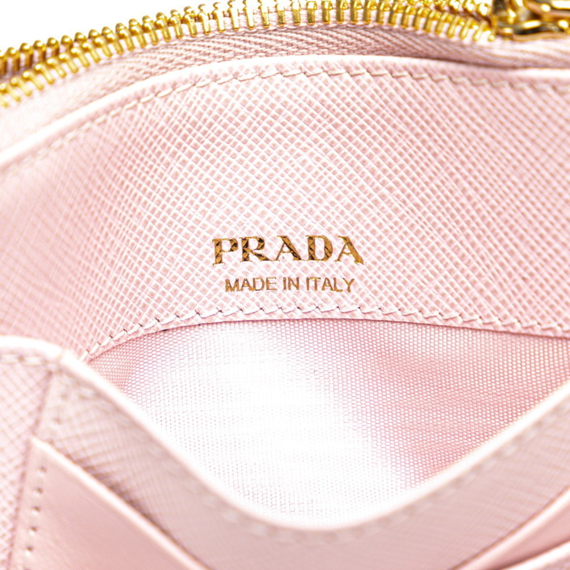 Prada Card Case Coin 1MC067 Pink Saffiano Leather Women's PRADA