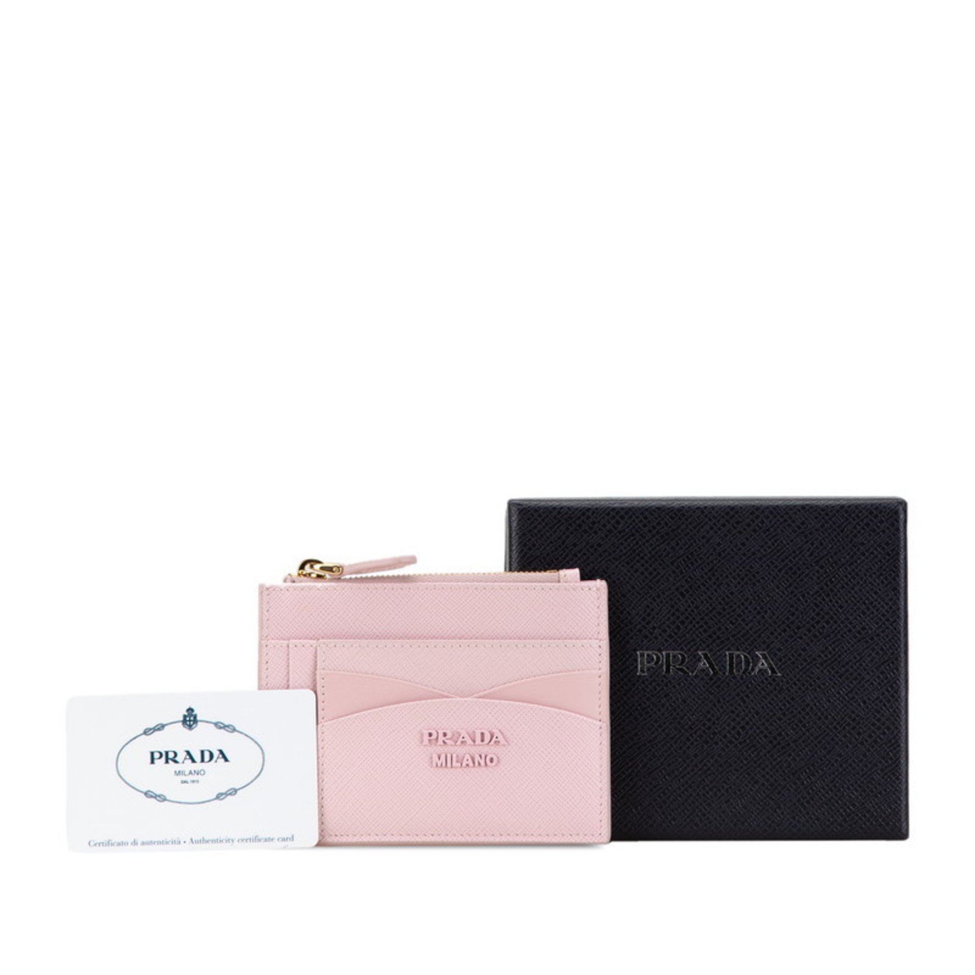 Prada Card Case Coin 1MC067 Pink Saffiano Leather Women's PRADA