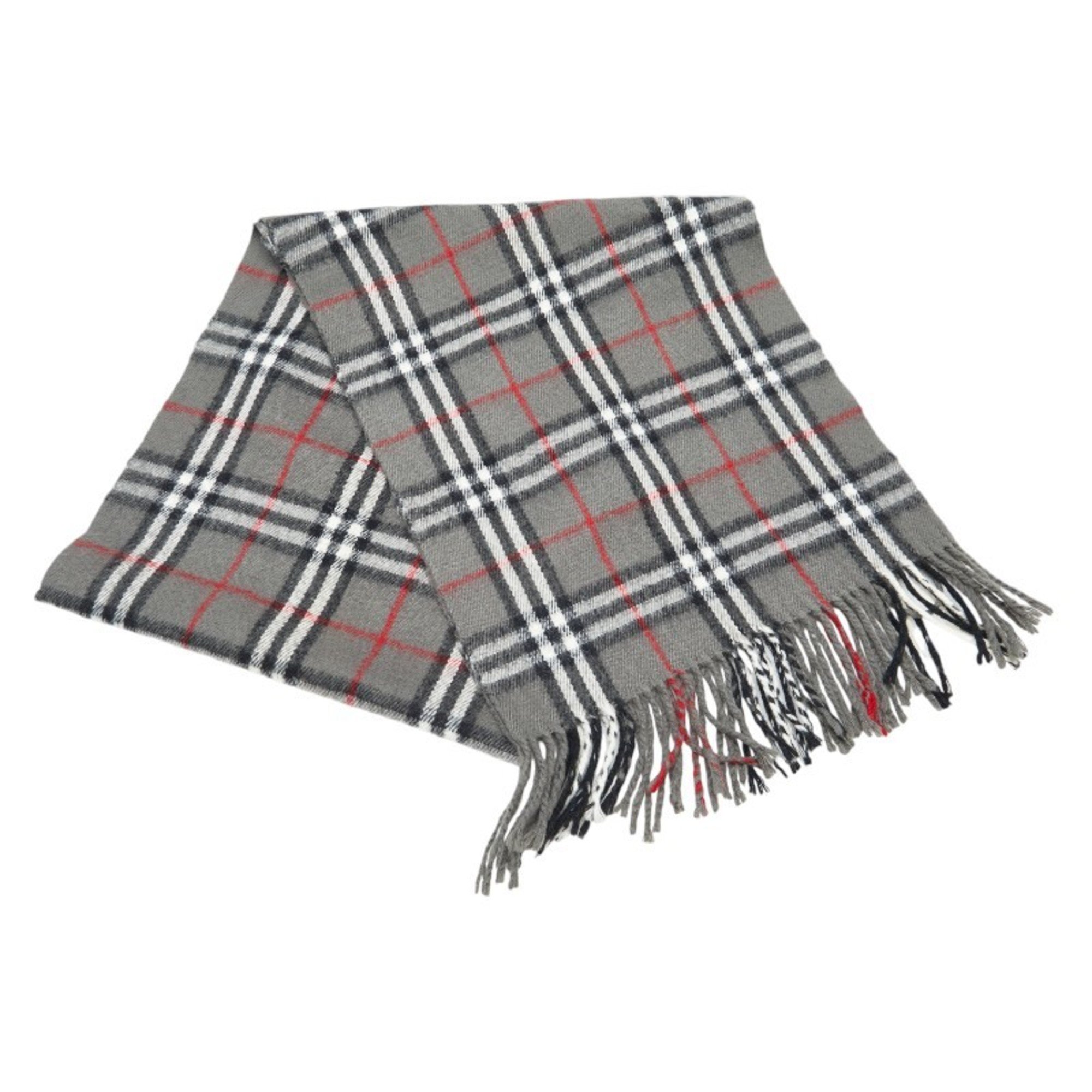 Burberry Nova Check Scarf Grey Black Wool Women's BURBERRY