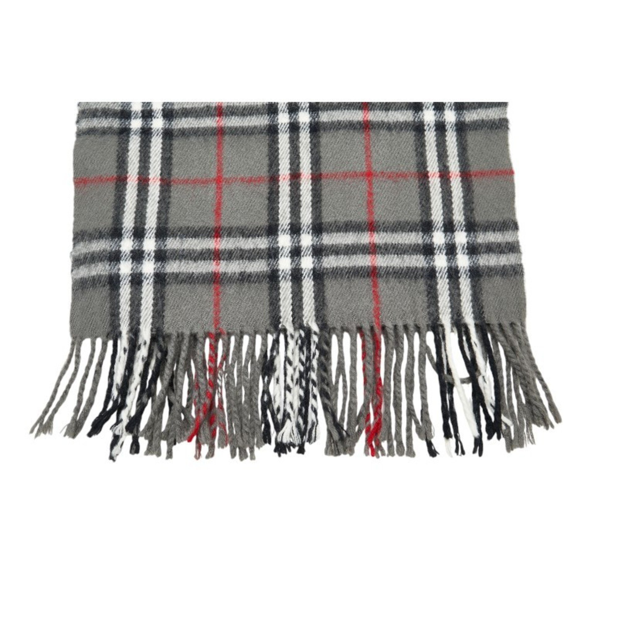 Burberry Nova Check Scarf Grey Black Wool Women's BURBERRY