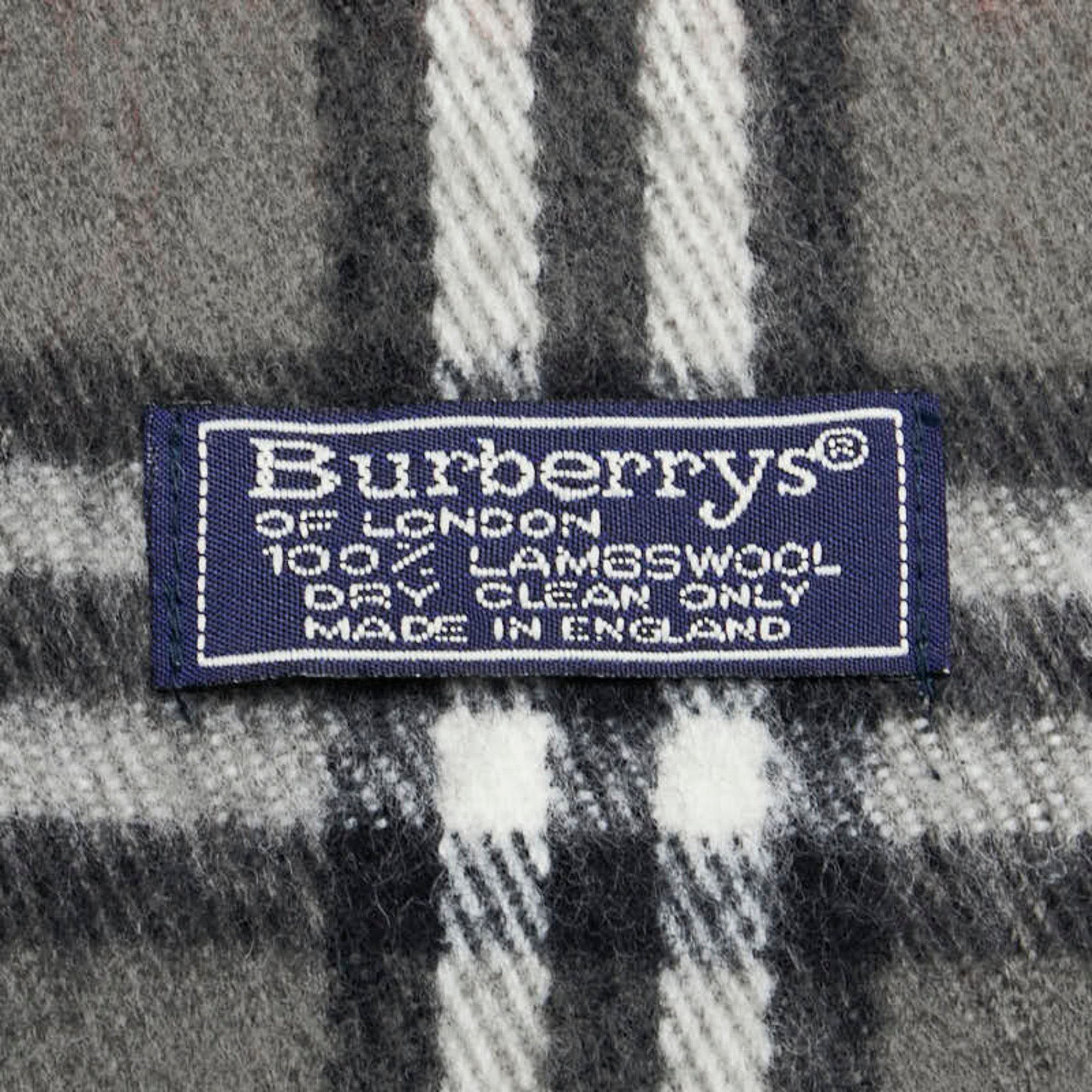 Burberry Nova Check Scarf Grey Black Wool Women's BURBERRY