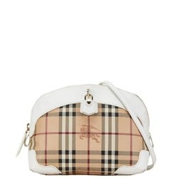 Burberry Nova Check Shoulder Bag Beige White PVC Leather Women's BURBERRY