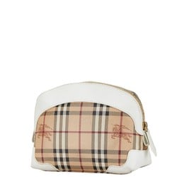 Burberry Nova Check Shoulder Bag Beige White PVC Leather Women's BURBERRY