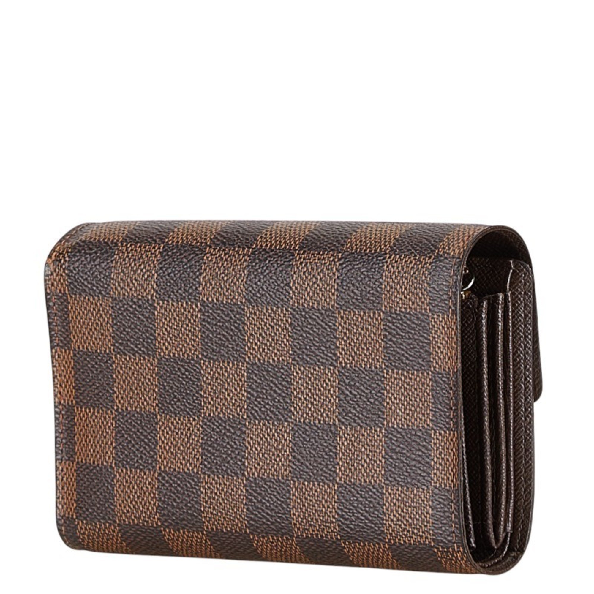 Louis Vuitton Damier Portefeuille Alexandra Bi-fold Wallet N63067 Brown PVC Women's LOUIS VUITTON