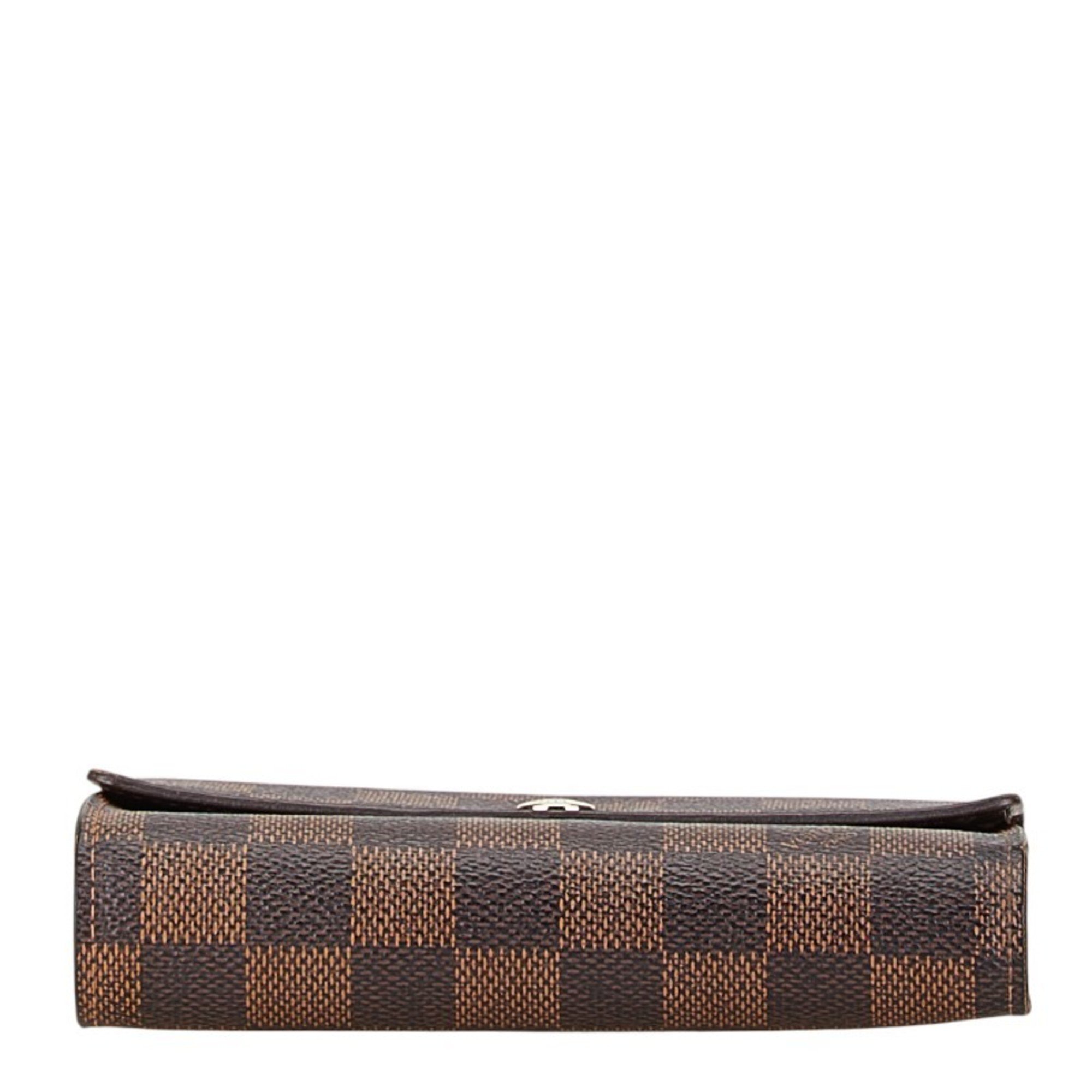 Louis Vuitton Damier Portefeuille Alexandra Bi-fold Wallet N63067 Brown PVC Women's LOUIS VUITTON