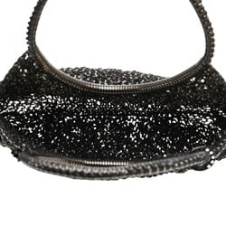 ANTEPRIMA Bijou Rhinestone Flower Motif Wire Bag Handbag Black Vinyl Women's