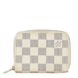 Louis Vuitton Damier Azur Zippy Coin Purse Case Card N63069 White PVC Leather Women's LOUIS VUITTON