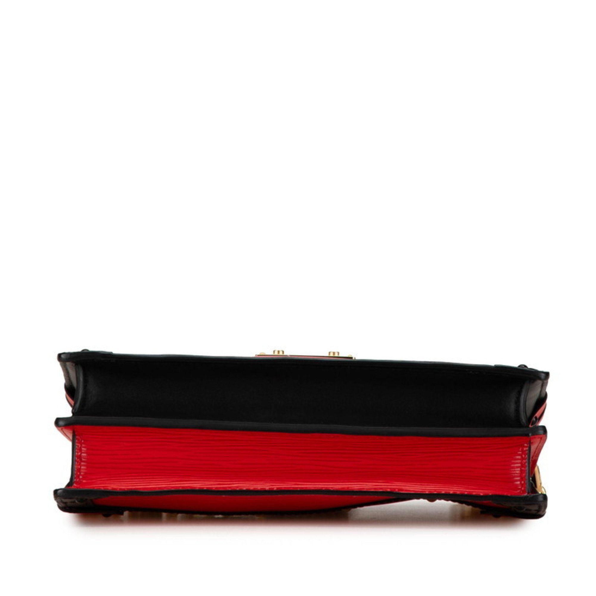 Louis Vuitton Epi Trunk Clutch Bag Shoulder M51697 Rouge Black Leather Women's LOUIS VUITTON