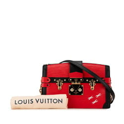 Louis Vuitton Epi Trunk Clutch Bag Shoulder M51697 Rouge Black Leather Women's LOUIS VUITTON