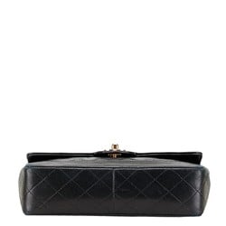 Chanel Matelasse Coco Mark Chain Shoulder Bag Black Lambskin Women's CHANEL