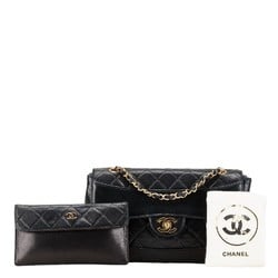 Chanel Matelasse Coco Mark Chain Shoulder Bag Black Lambskin Women's CHANEL