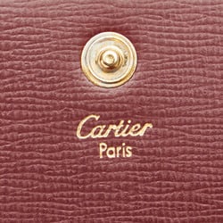 Cartier Must Line Coin Case Purse Bordeaux Wine Red Leather Women's CARTIER