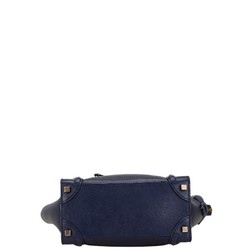 Celine Luggage Micro Shopper Handbag Navy Leather Women's CELINE