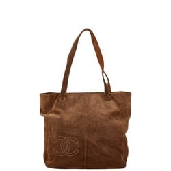 Chanel Coco Mark Tote Bag Shoulder Brown Suede Leather Women's CHANEL